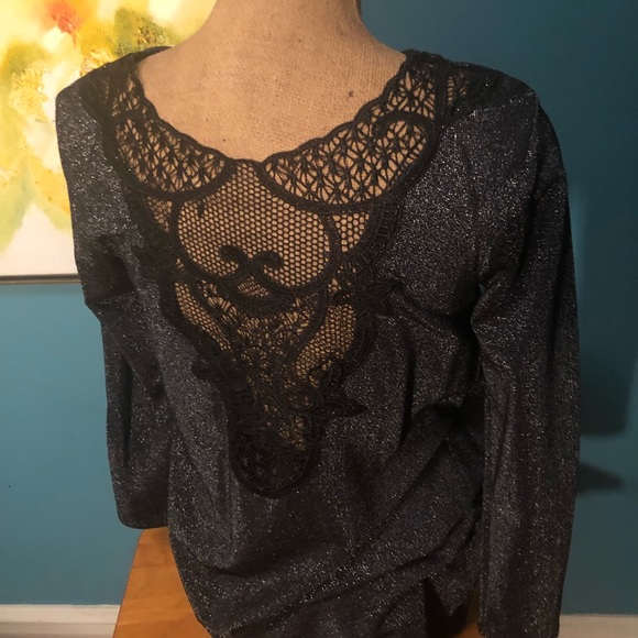 Mix Media Top/Tunic with Back Lace Detail by Darling - Picture 3 of 6